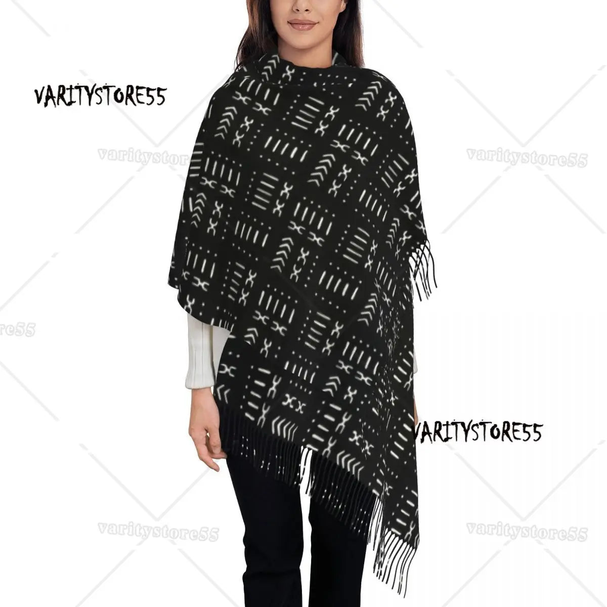Custom Printed African Bogolan Scarf Men Women Winter Fall Warm Scarves Africa Ethnic Tribal Art Shawl Wrap
