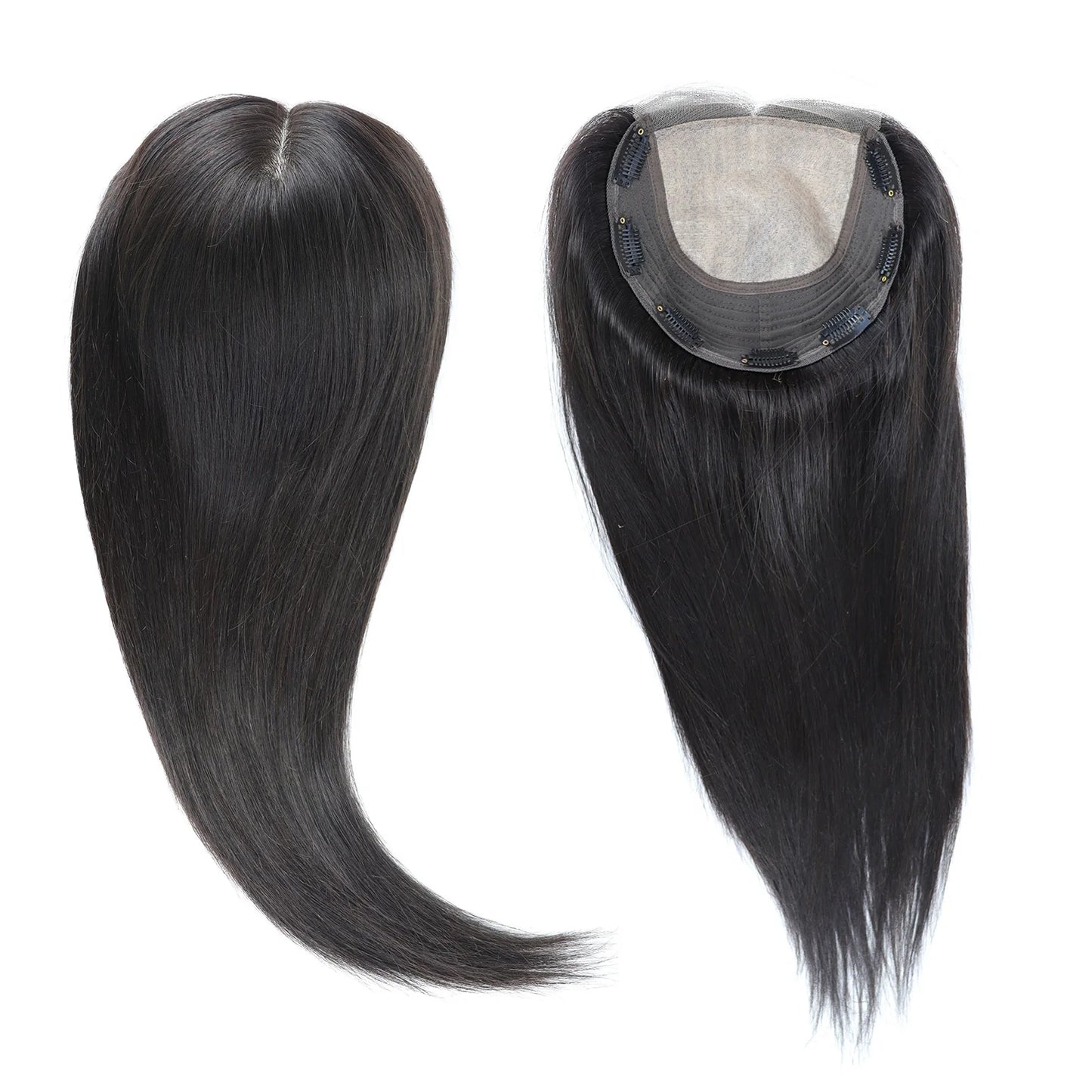 8x9" Large Size Silk Base Human Hair Closure Topper Silk Top Remy Hair Cover Lace Front Bleached Knots with Baby Hair & Clips in