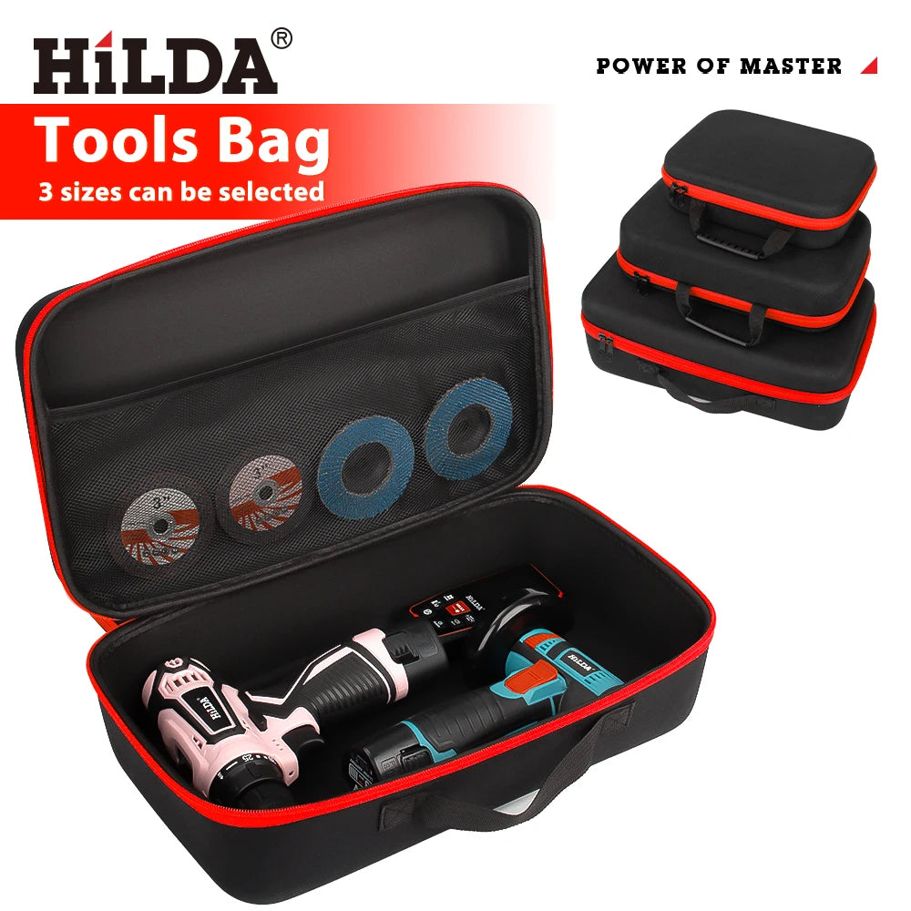 HILDA Large Capacity Tools Bag 3-size Available With Red Edges Tools Waterproof Tool Bags Electrician Hardware Tools Bag