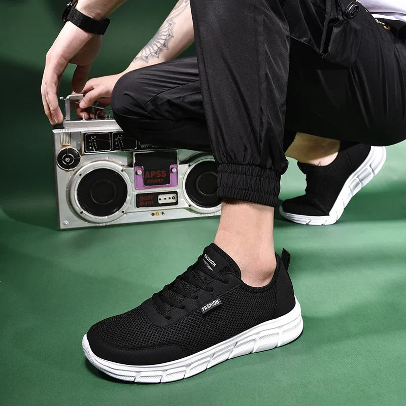 MAEDEF New Sneakers Men's Breathable Mesh Lightweight Casual Walking Man Shoes Big Size 39-48 Comfortable Black Sneakers for Men