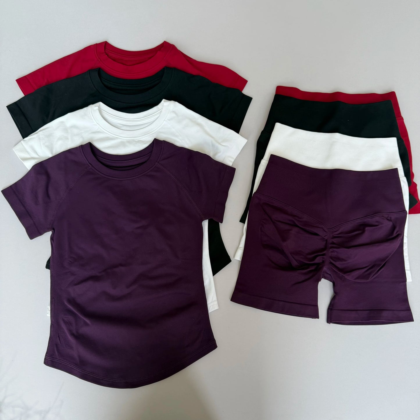 2 Pieces Sports Sets Short Sleeve Seamless Yoga Top Fitness Set Women Workout Running Sports Shorts Gym Suit