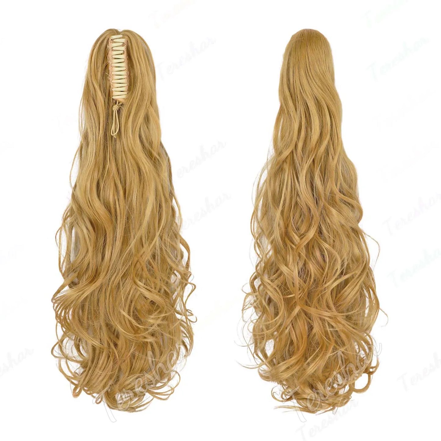 Tereshar Synthetic Ponytail Extension Claw Ponytail Extension Wavy Curly pony tails hair extensions Fake Hair Pieces for Women