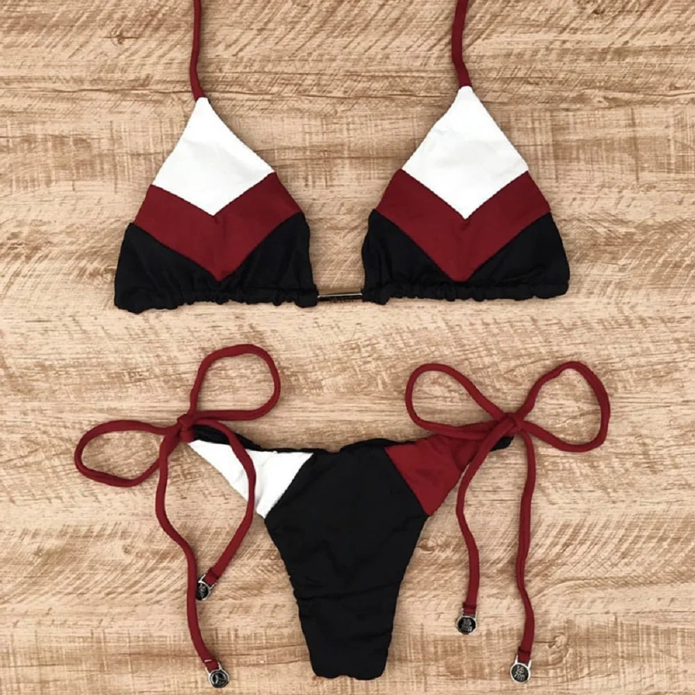 2023 Sexy Bikini Multicolor Swimsuit Women Swimwear Push Up Ribbed Bikini Set Brazilian Bathing Suit Beach Wear Bather Biquini