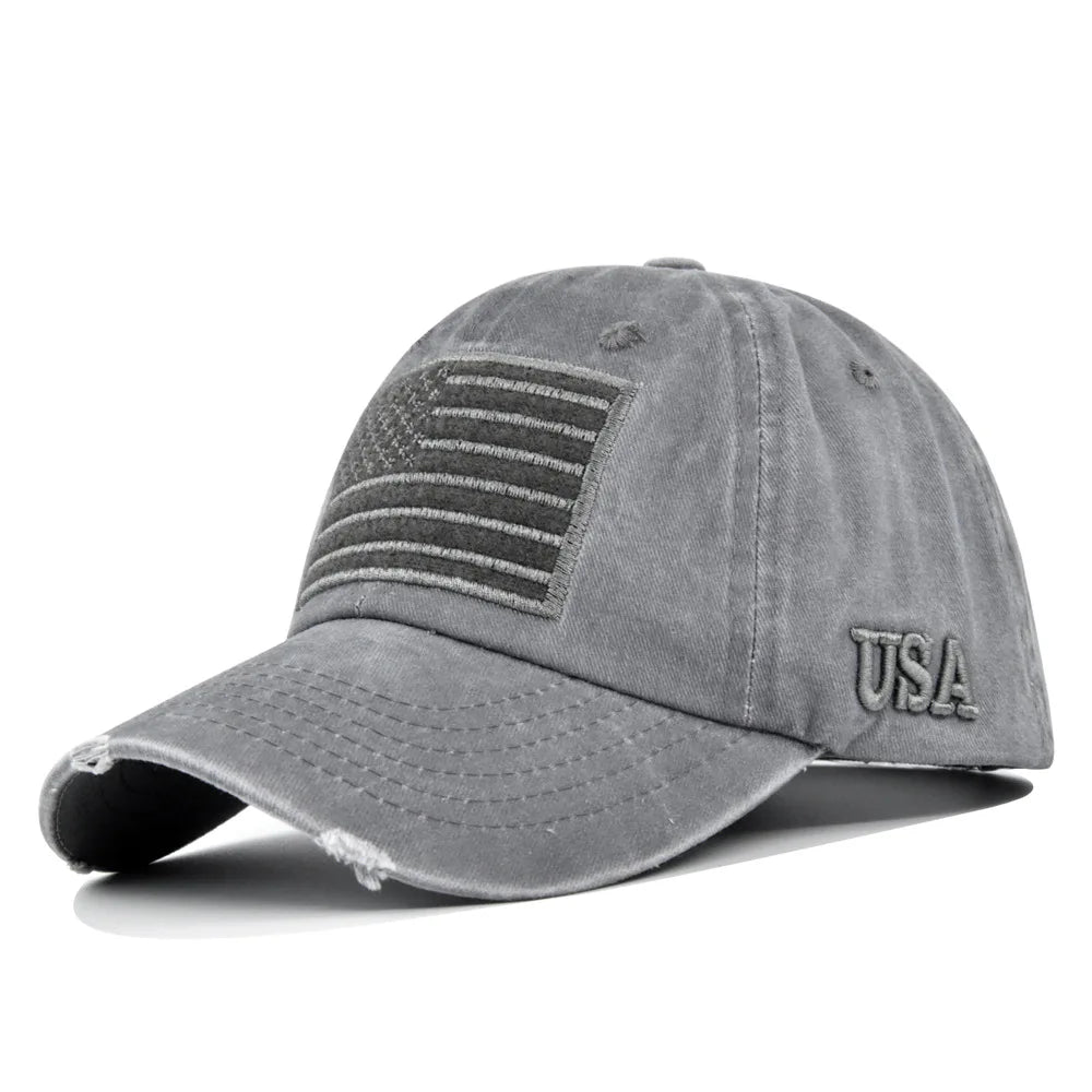 American Flag Unisex Baseball Hat for Men and Women USA Flag Mesh Snapback Flat Visor Cap BAZAARHUBO
