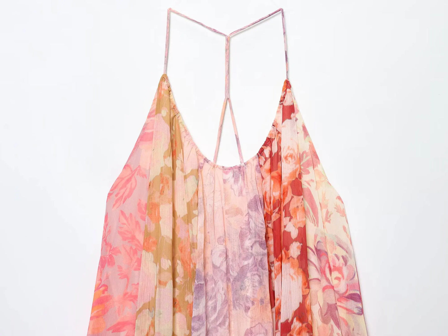 HH Summer Fashion Seaside Vacation Style Elegant Suspender Dress With Flower Print Backless Sleeveless Sexy Midi Dresses