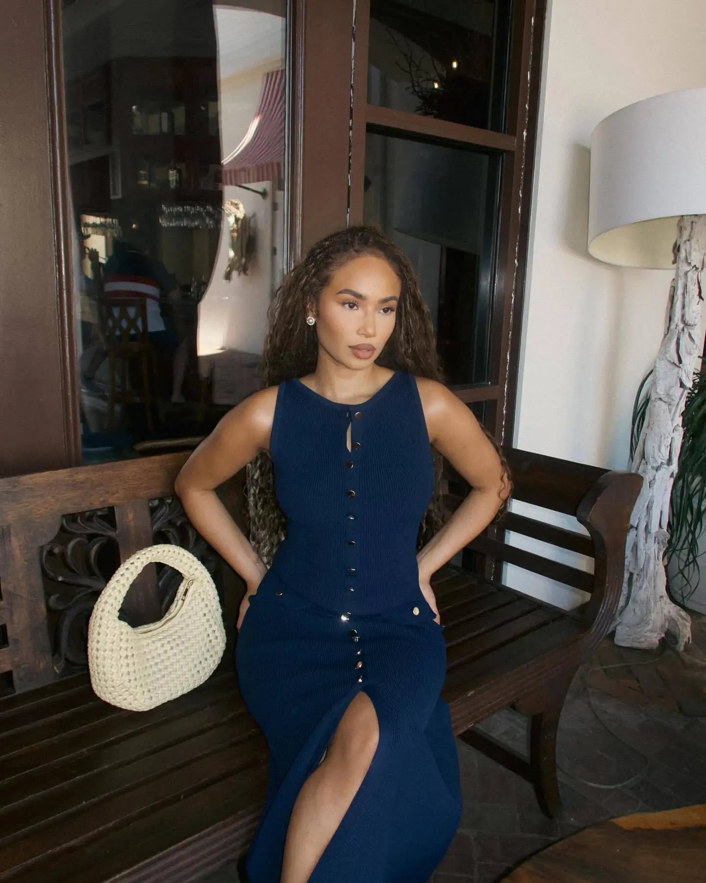 Knit Ribbed Cardigan Maxi Dress Female High Waist Slim Pocket Sleeveless Elegant Party Dress Women's Knitwear Long Dress