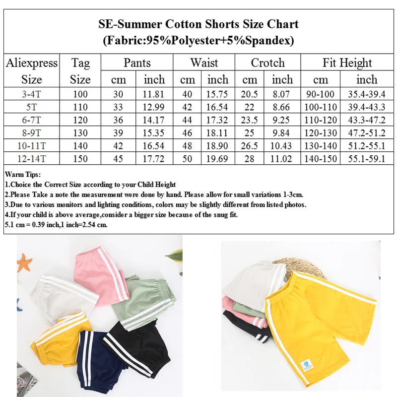 Kids Shorts Wholesale 3-14 Years Children's Casual Short Classic Design Candy Color Student Boys Sweatpants Girls Baby Clothes