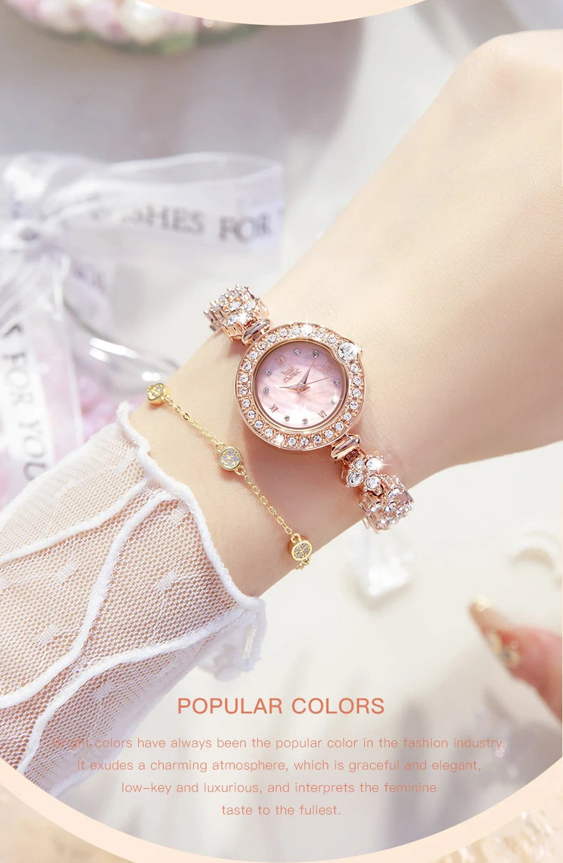 OPK 6054 Full Diamond Woman Watches Original Quartz Wrist Watches for Women Fashion Elegant Waterproof Ladies Watch Girls Gifts