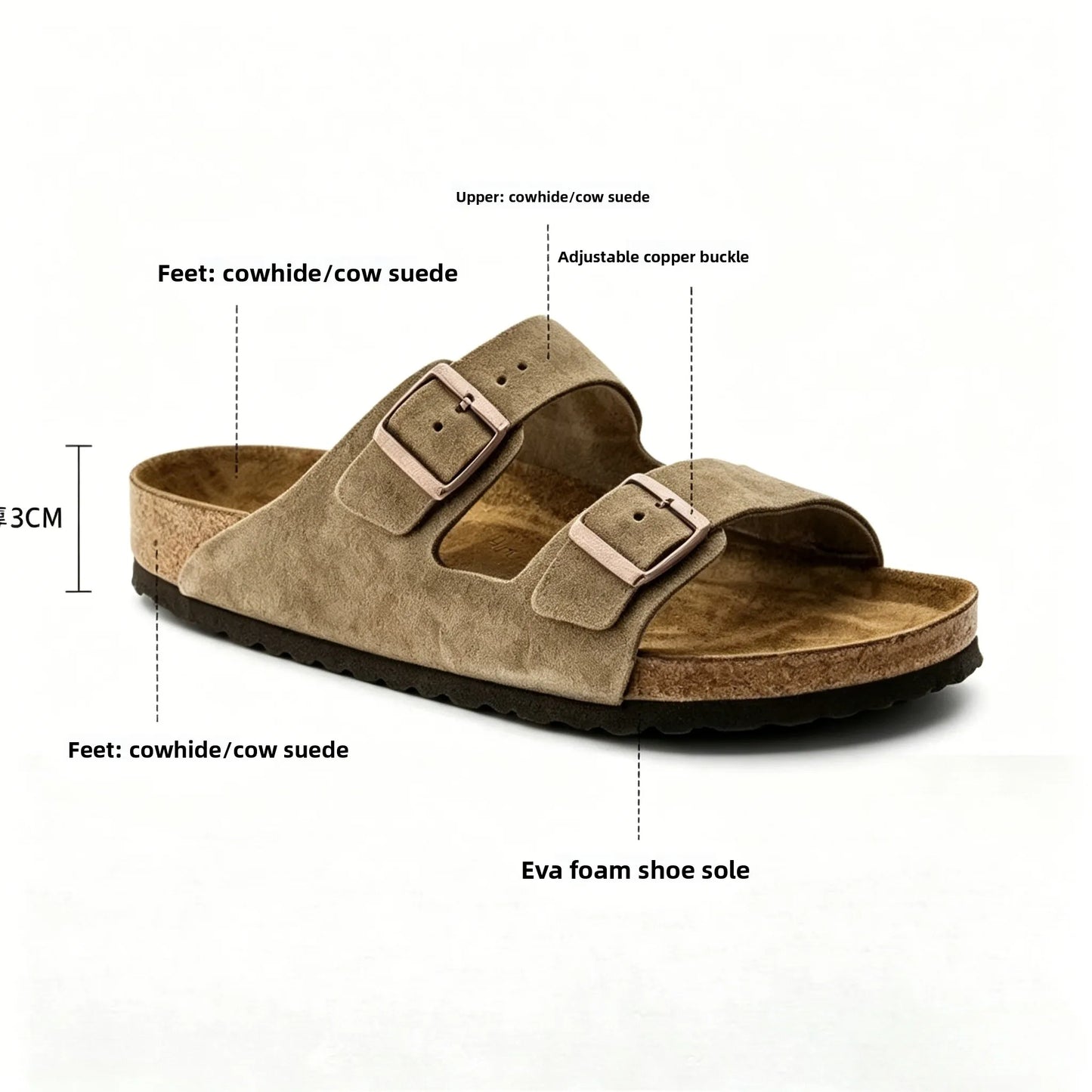 High Quality Leather Sandals for Men and Women CasualComfortable Anti-Slip Spring and Autumn Beach Shoes for Fashion Slippers