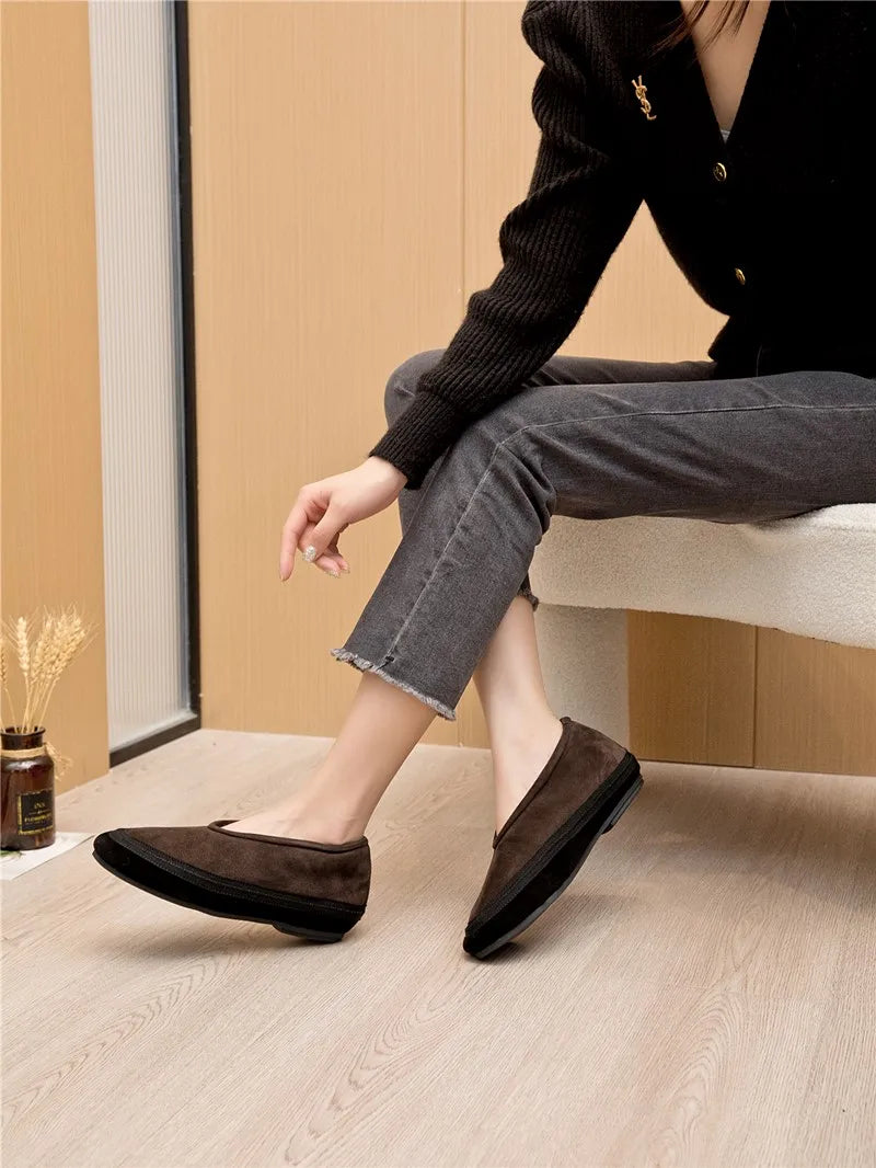 AIYUQI Flat Snow Boots Women's Genuine Leather 2025 Large Size Non-slip Women's Winter Shoes Comfortable Warm Women Ankle Boots