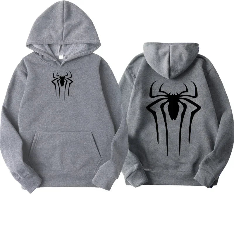 Men's sweatshirt fashion spider print hoodie adult casual sports top autumnandwinter outdoorHarajuku hooded menandwomen clothing BAZAARHUBO