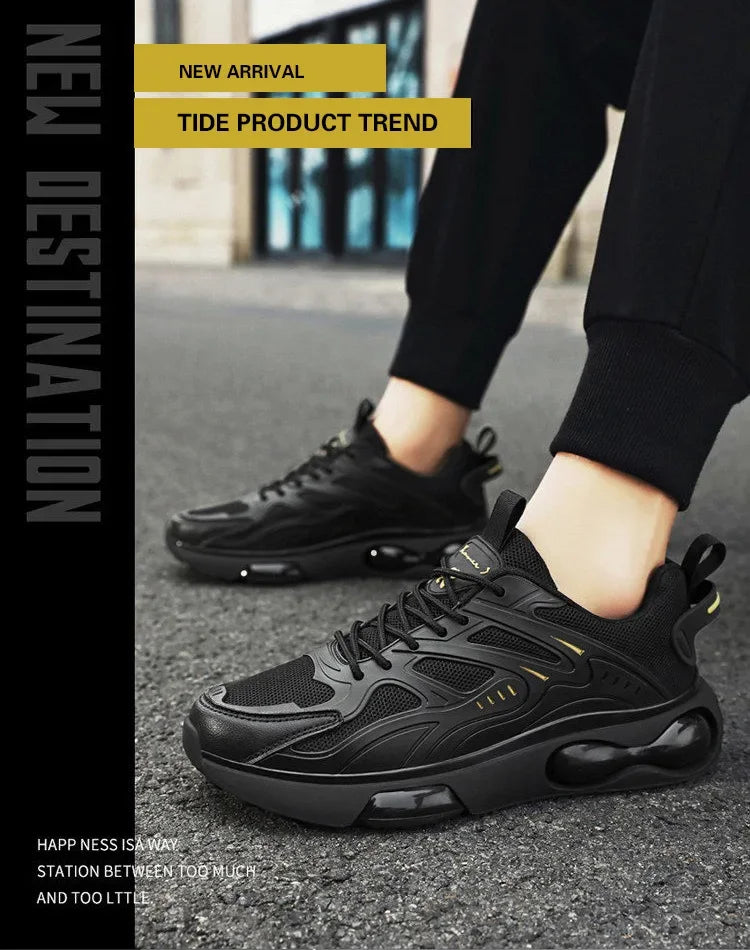 Spring Hot Sale Of The Season Men's Dad Shoes Fashionable Breathable Lightweight Air Cushion Shock Absorption Thick Bottom Simpl