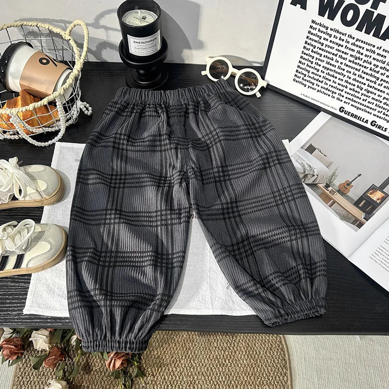 Fashion pants Classic Casual Pants for Boys girl Thin Cotton Stripe Elastics Waist Spring Summer Trousers Toddler Long Pants