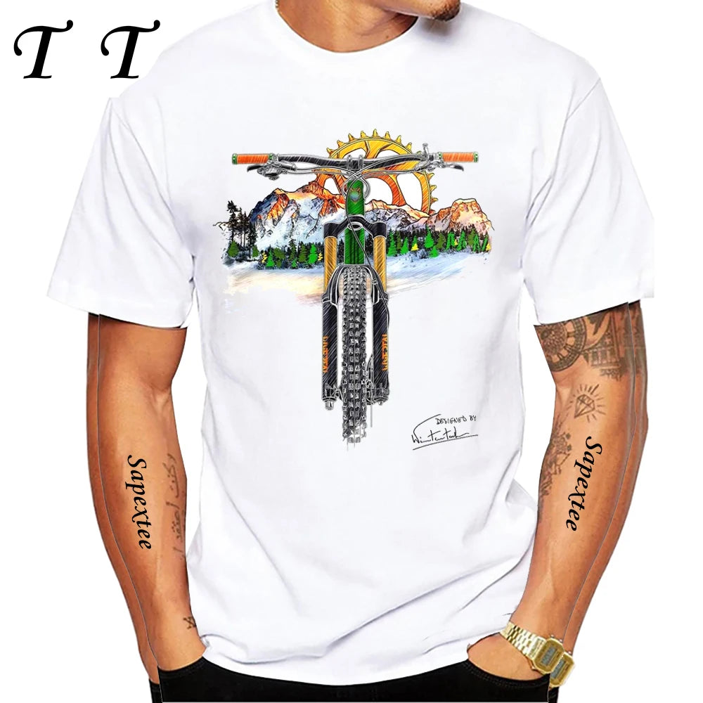 Travel On Gravel Bikepacking Print T-Shirt Summer Men Short Sleeve Funny Bicycle Sport Boy Tops Anatomy Bike Cycling Casual Tees