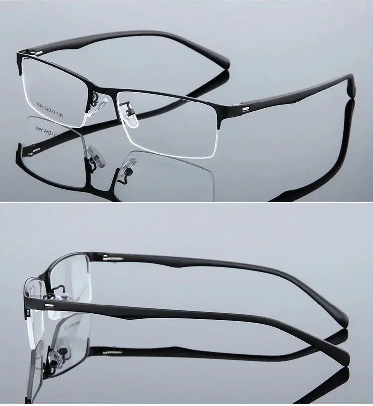 VCKA Half Frame Men Business Myopia Prescription Glasses Alloy Photochromic Anti Blue Ray Shortsighted Eyewear -0.5 TO -10 BAZAARHUBO