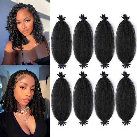 Pre-Separated Springy Afro Twist Hair Suitable for Damaged Soft Locs Synthetic Marley Twist Braiding Hair for Black Wome