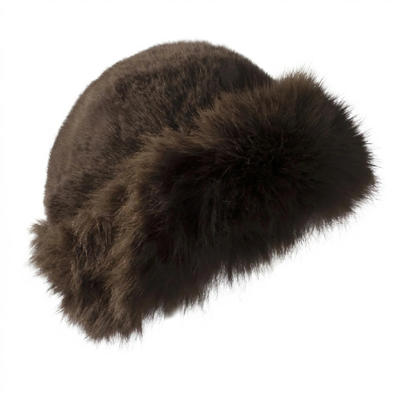 Fuffy Fur Kids Winter Hat Solid Color Thicken Plush Warm Mongolian Hats For Boys Girls Outdoor Cold-proof  Bucket Cap
