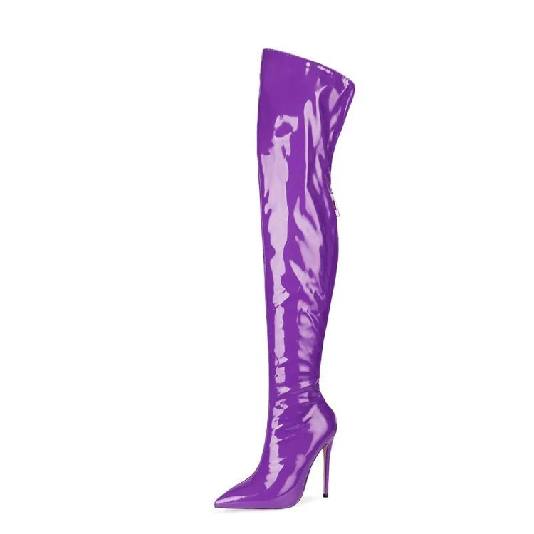 11CM Elastic Thigh Boots Sexy Stiletto High Heels Women Over-the-Knee Boots Pointed Toe Strippers Ladies Shoes Pole Dancing Boot