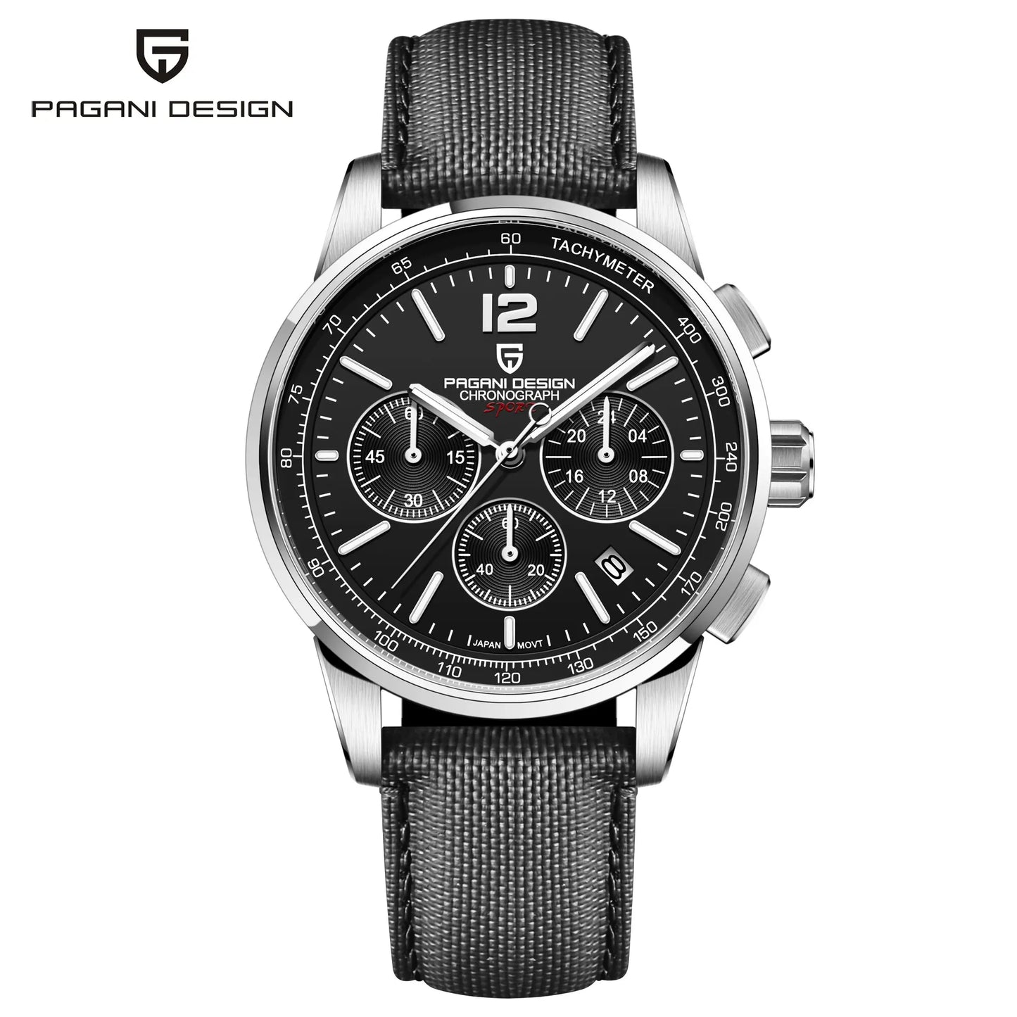 PAGANI DESIGN Men Quartz Watch Modern Light Simple Fashion Pioneer Stainless Steel Tachymeter Waterproof Calendar Luminous Watch