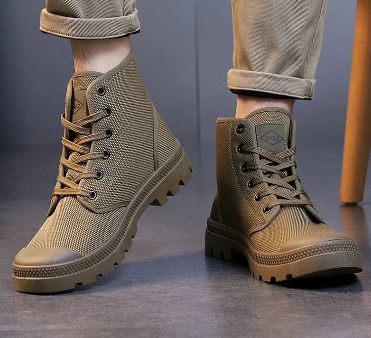Male Shoes Hiking Outdoor Rubber Men's Boots Lace Up Original Deals Vintage In Promotion Y2k Offers Trendy 2025 Footwear New
