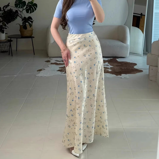 Skirts Women Long Skirt A Line High Waist Slim Fit Hip Wrap Print Floral Sexy Elegant Splice Y2k Streetwear Work 2026 Summer