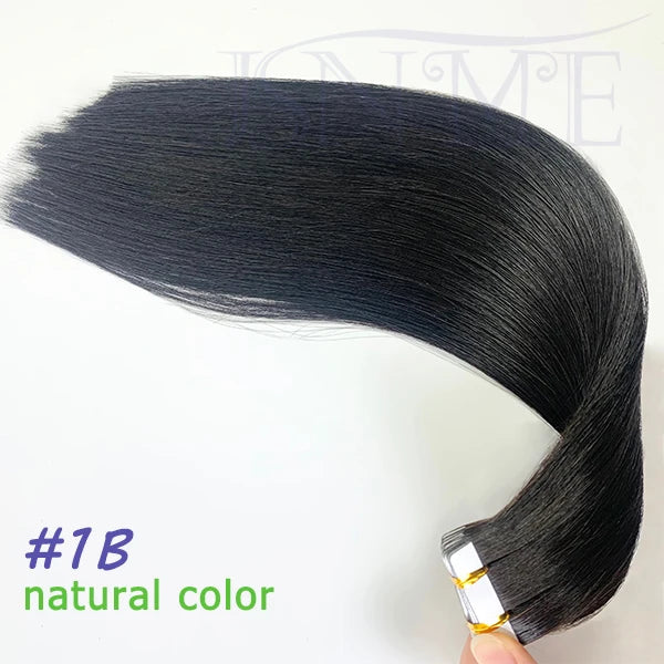 JSNME High Quality Tape In Hair Extension Invisible 100% Real Human Hair Straight Tape Ins  Brown Blonde 2.5g/pcs 16-22 Inch