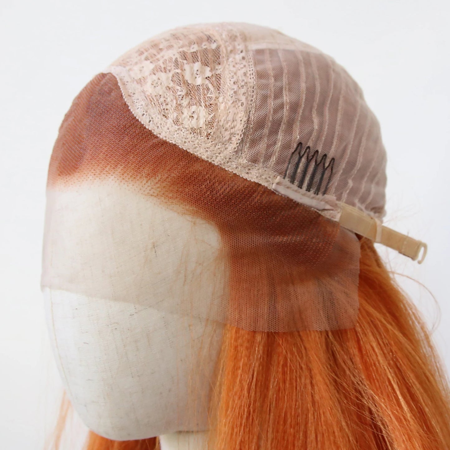 Ginger Orange Wig Synthetic Lace Front Wig Long Yaki Straight Lace Front Synthetic Wig Pre Plucked Heat Resistant Fiber Hair