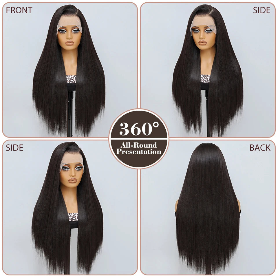 30 Inch Lace Frontal Wig Synthetic 13X6 Straight Hair Lace Wig For Afro Women High Temperture Fiber Blond Women Lace Frontal Wig