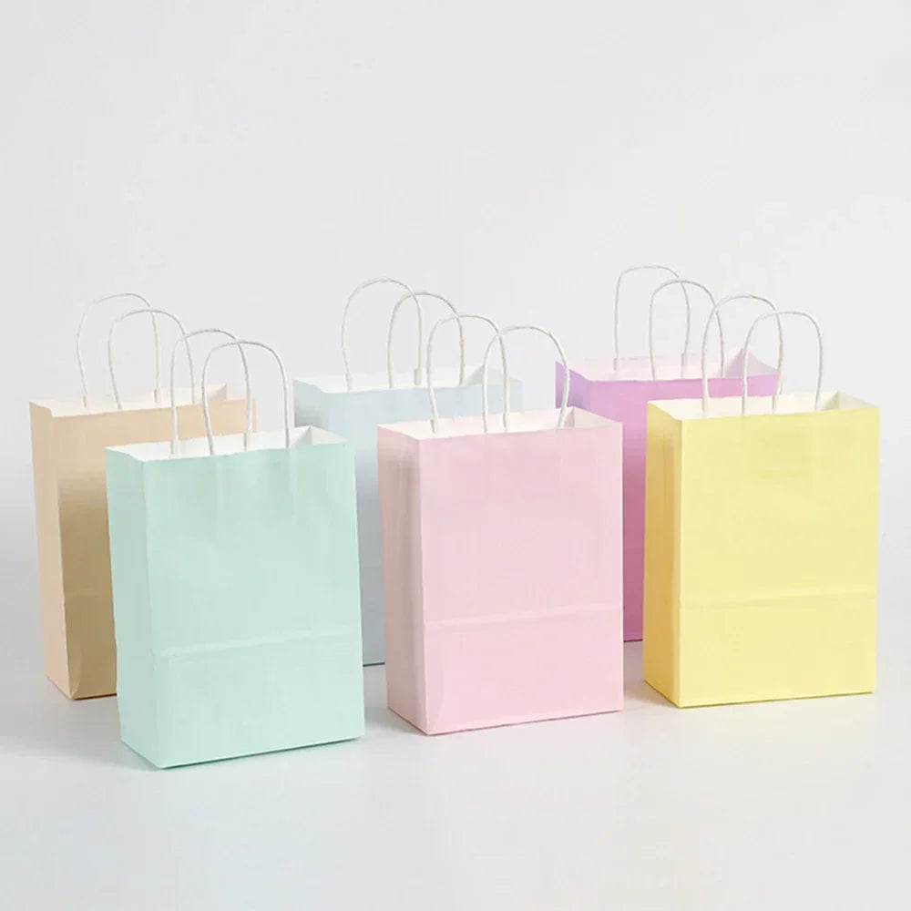 6pcs Macaron Paper Bags Candy Gift Packaging Bags Kids Unicorn Birthday Party Decor Baby Shower Supplies Wedding Decor
