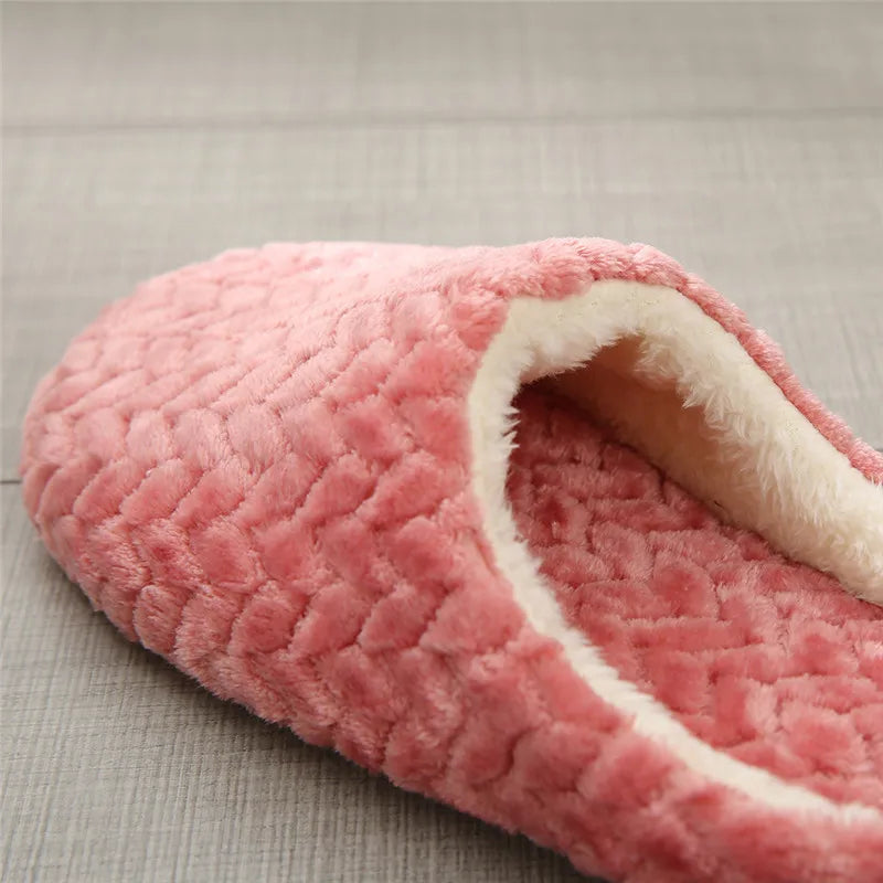 New Soft Sole Slippers Women Men Indoor Floor Flat Shoes Spring Autumn Winter Warm Home Cotton Plush Suede