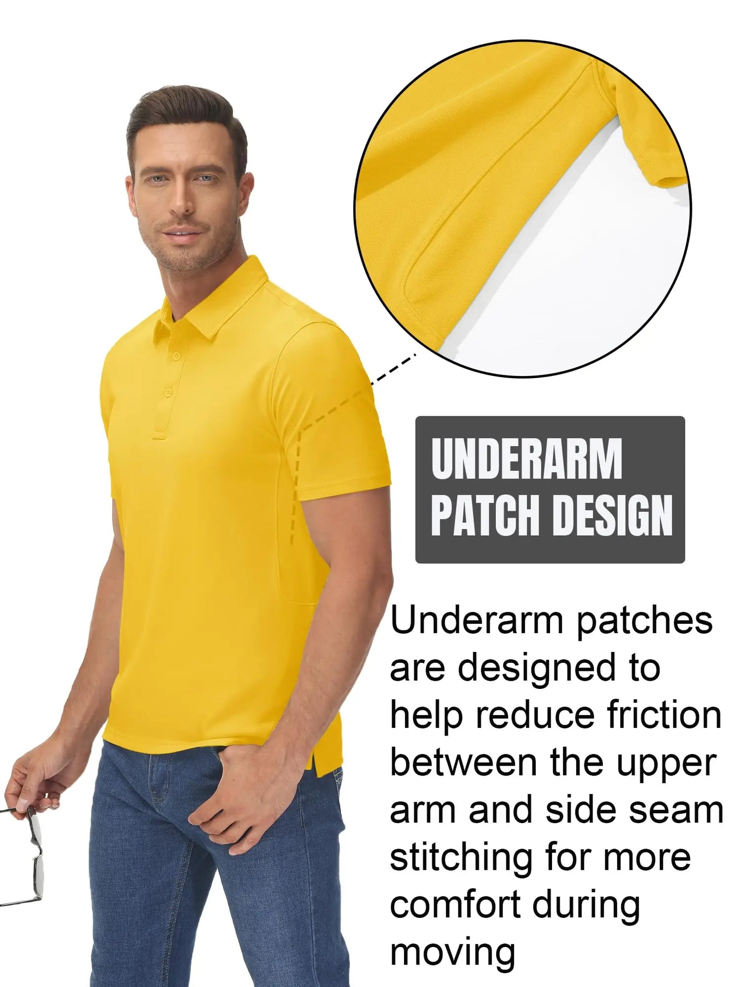 TACVASEN Summer 72% Cotton Polos T-shirts Mens Breathable Golf Polo T-Shirt Active Sport Hiking Tee shirts Casual Work Tops Male