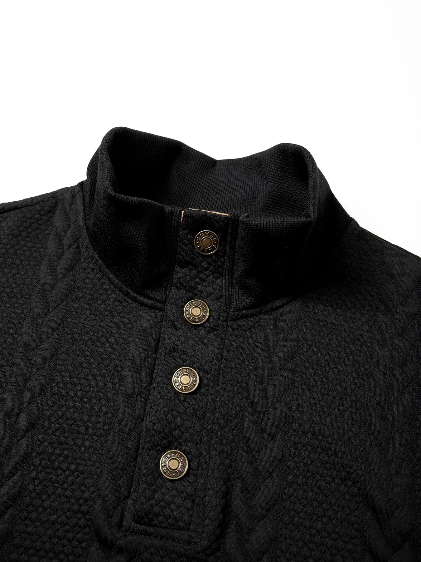 Men’s Knitted Jacquard Sweaters Button Stand-up Collar Warm Pullover Sweaters Outdoor Casual Men's Long-sleeved Sweatshirt
