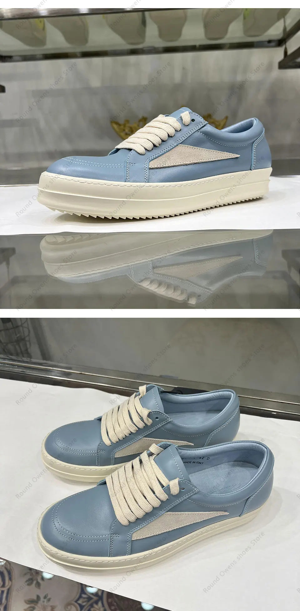 Dunk Blue Low Top Quality Casual Shoes Men Genuine Leather Hip-hop Rock Women Lace Up Ro Original Platform Flat Luxury Sneakers