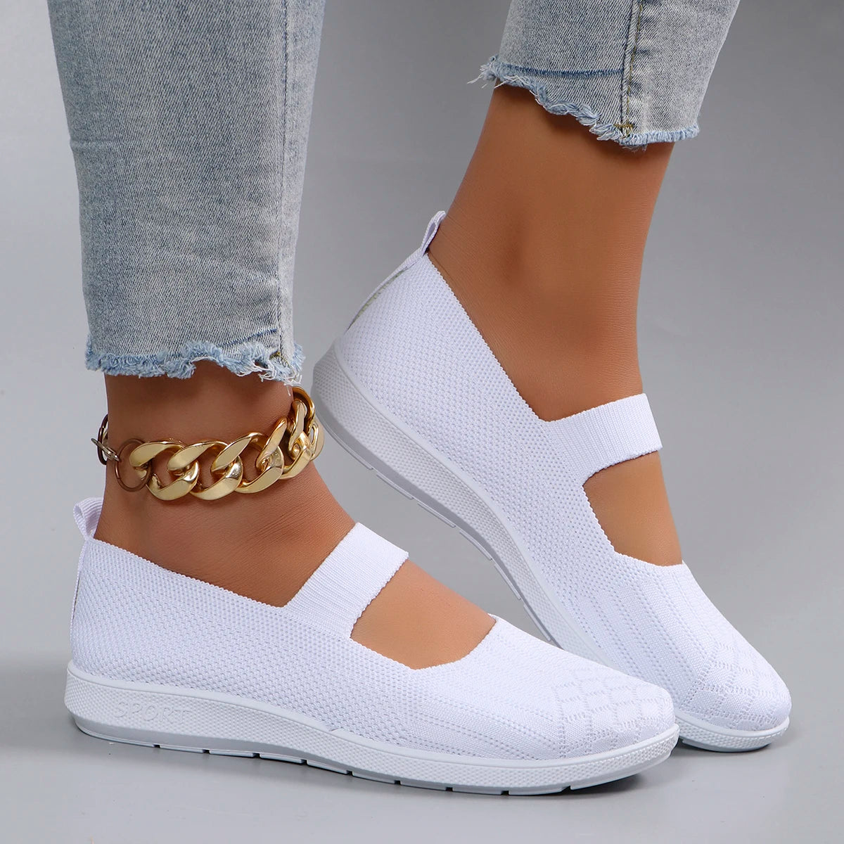 Spring new women's sports shoes, fashionable, breathable, lightweight, non-slip, wear-resistant, casual sports shoes, flat shoes