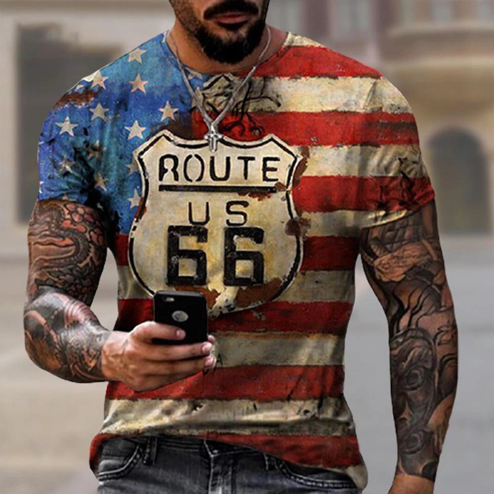 Summer Fashion Men's 66 Way 3D Printed Personalized Art Leisure Comfortable Daily T-shirt