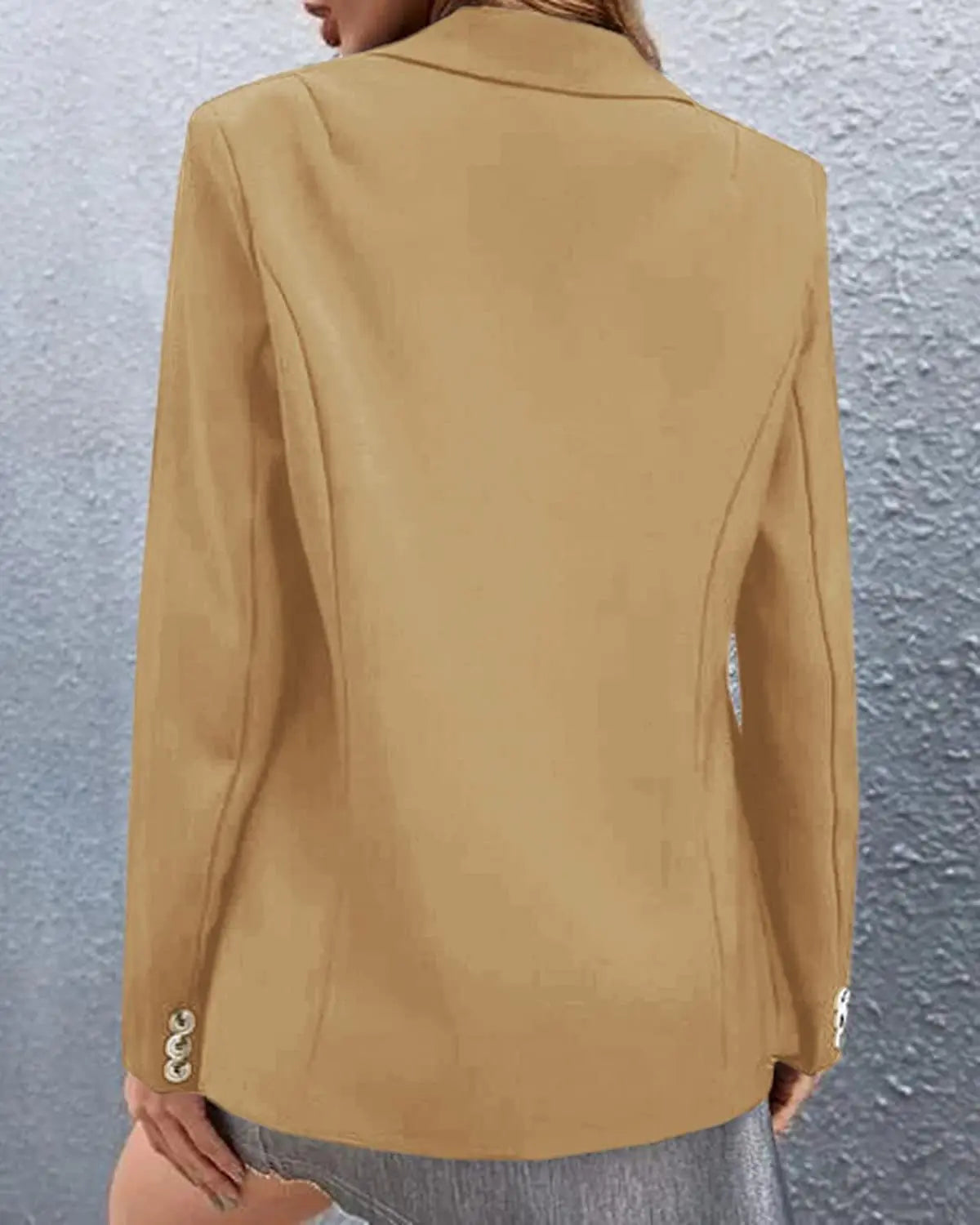 Spring Womens Office Blazer Long Sleeve One Button Solid Color Jacket