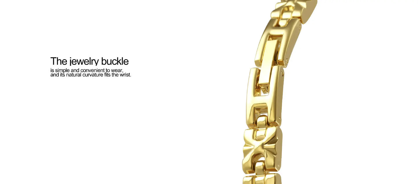 Elegant Women's Watch Jade Bracelet Small Clock Fashion Quartz Watches Luxury Golden Wristwatch Gifts For Women Original Brand
