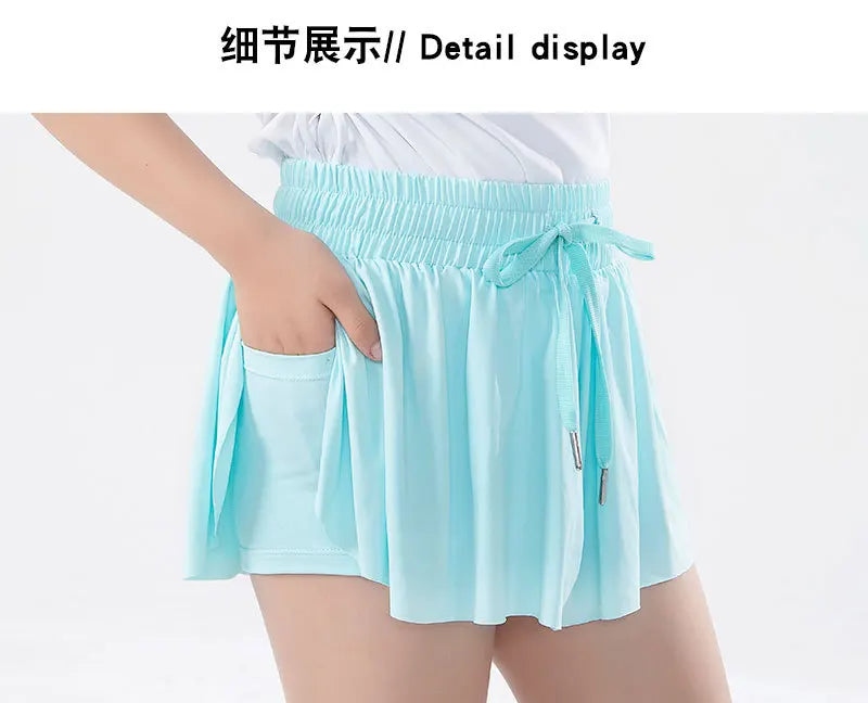 Women Shorts Children High Waist Skirts Breathable Shorts Child Summer Security Shortpants Sportswear Pocket Skirts for Girls