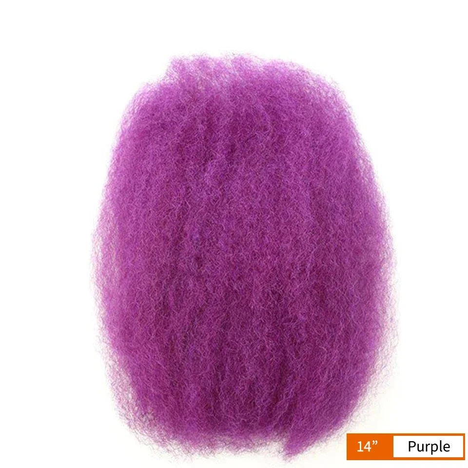 QVR Afro Kinky Bulk Hair No Attachment QVR Afro Curly Bulk Human Hair Rebecca Virgin Remy Dreadlock 50G/Pack Highlight Braids