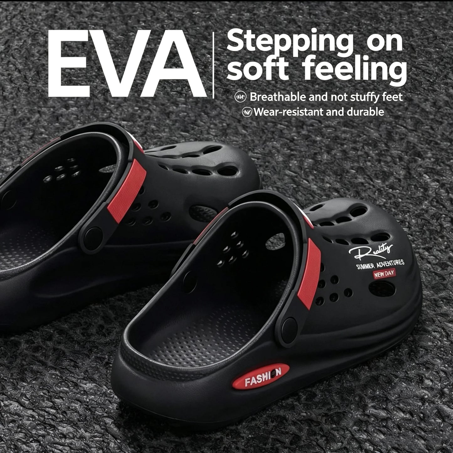 Men's Slip-on Sandals for The Beach Non-Slip Slippers Thick Soft Platform Slide Fashion Comfortable Sandals Slippers Shoes