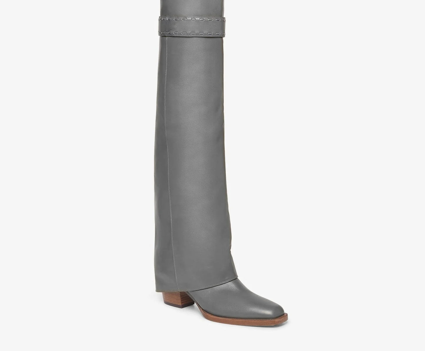Elegant Temperament of European and American Women, Thick High Heels, Skirt Hem, Knee High Boots, Oversized Retro Knight Boots