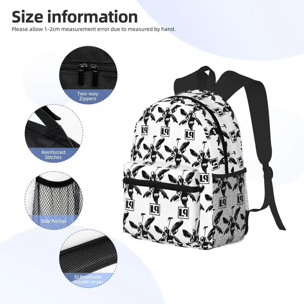 L-Linkin-S P-Park-S Band Student Backpack School Bag Hiking Travel Daypack for Boys Girls Fashion Bookbag Shoulder Bags