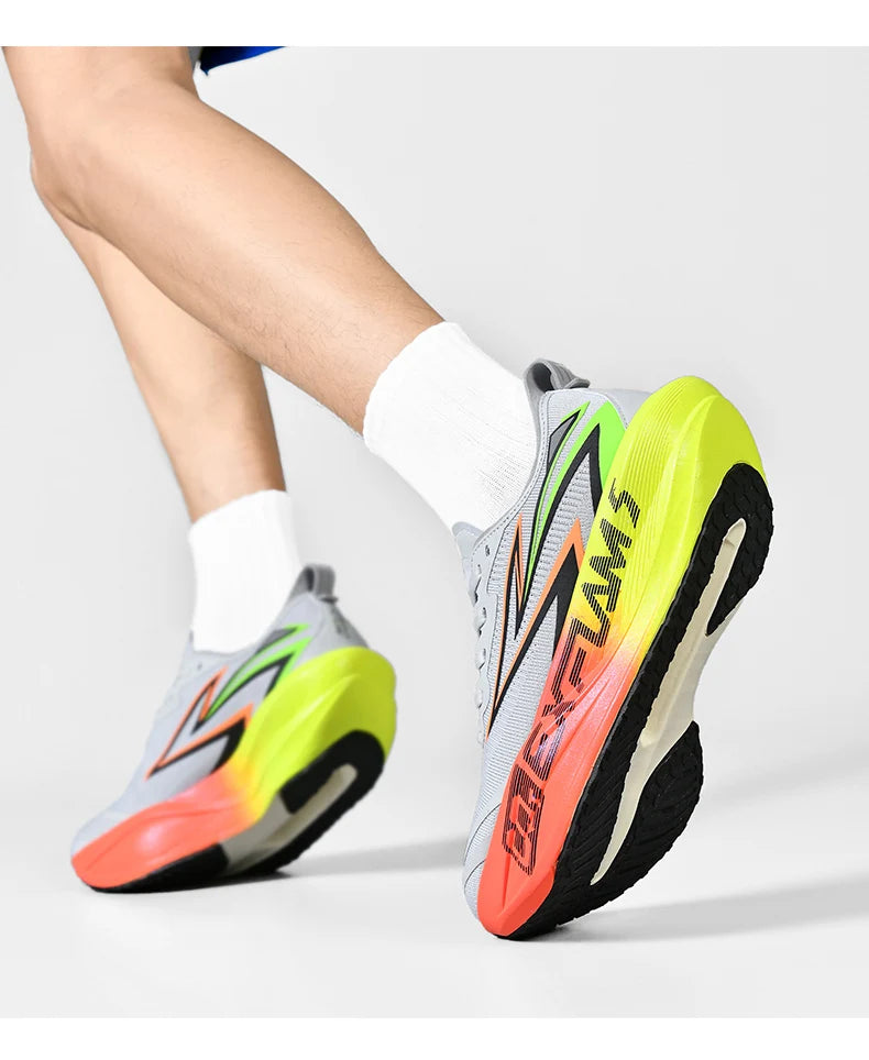 Men Running Shoes Carbon Plate Speciality Marathon Sports Breathable Lightweight Women's Comfortable Nonskid Leisure Sneakers