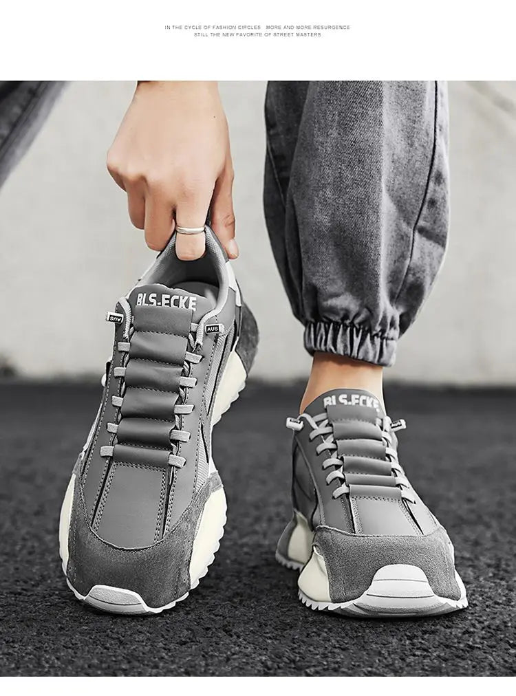 Fashion brand tenis men casual faux leather sneakers male wedged shoes new spring summer breathable trainers man gym run shoes