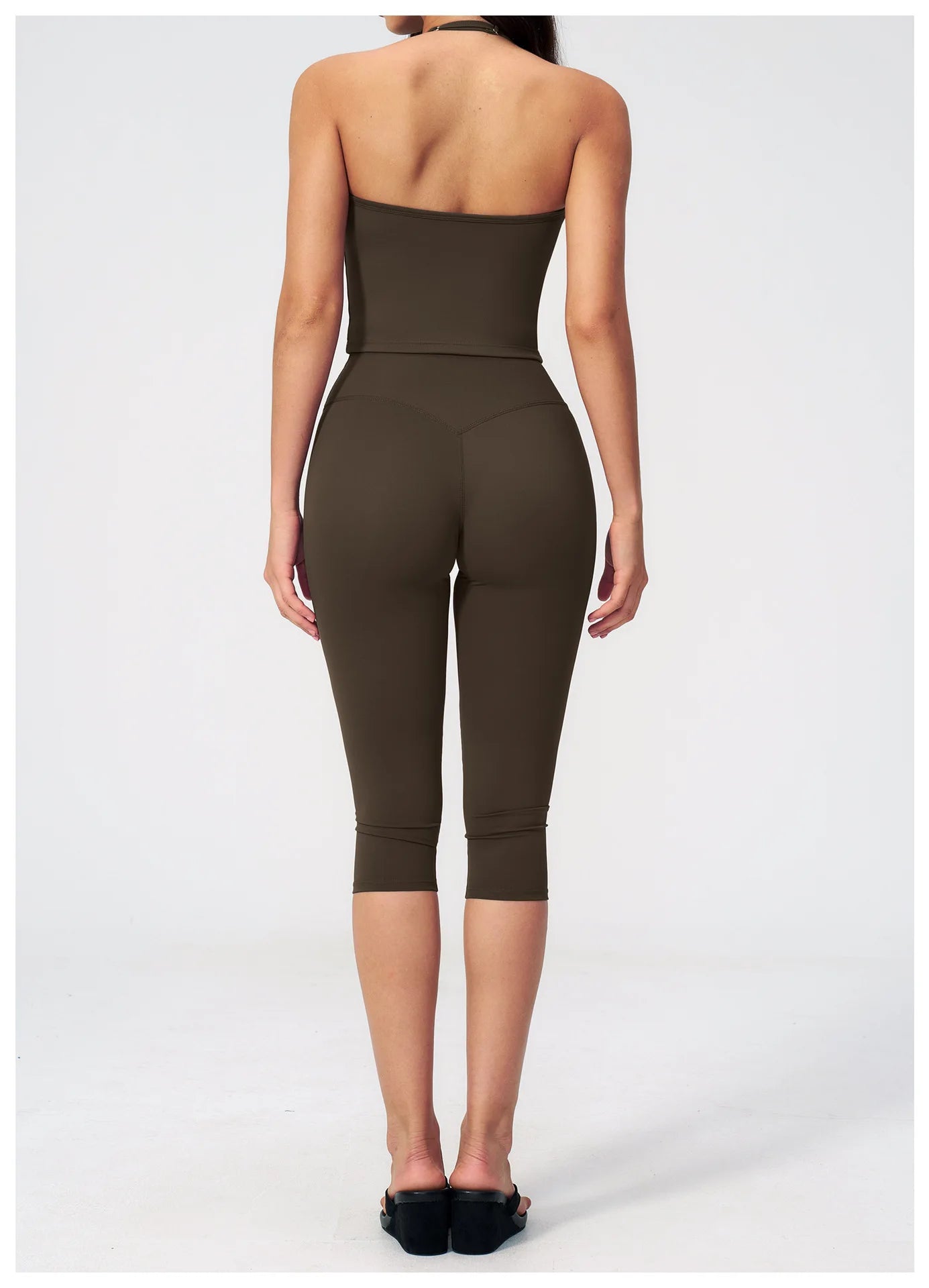 Sports Set Two Pieces Yoga Set Women's Sports Set Quick Drying Short Sleeve Fitness Set Gym Running Slim Capri Pants Sportswear