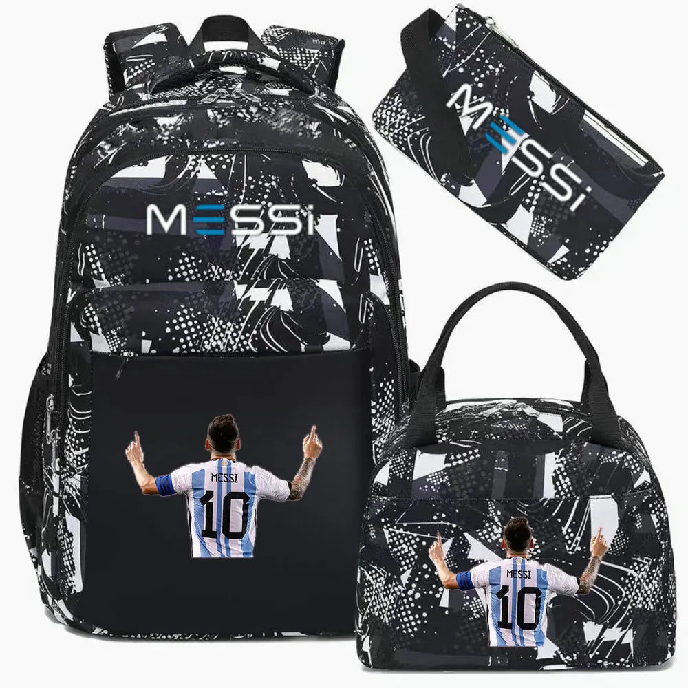 Messi Backpack Teenage Girl Boys Laptop Knapsack Student Backpacks Solid Color Female Male Multi-pocket School Bags Travel Bag