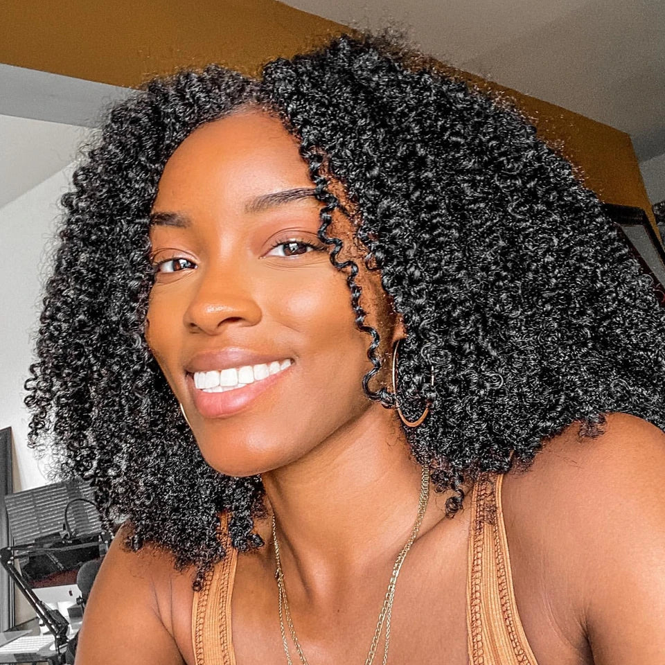 Mongolian Afro Kinky Curly Hair Wig Human Hair 13x6 Lace Frontal Wig Curly 4B 4C Lace Front Human Hair Wig Natural Hairline