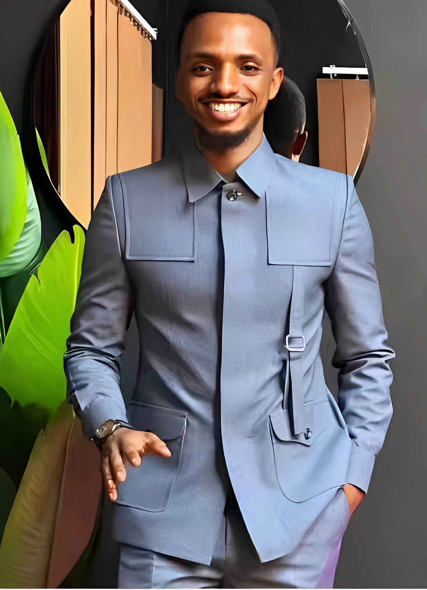 African-Style Men's Suit — 2-Piece Tailored Tuxedo for Weddings, Grooms, Parties, and Formal Dinners