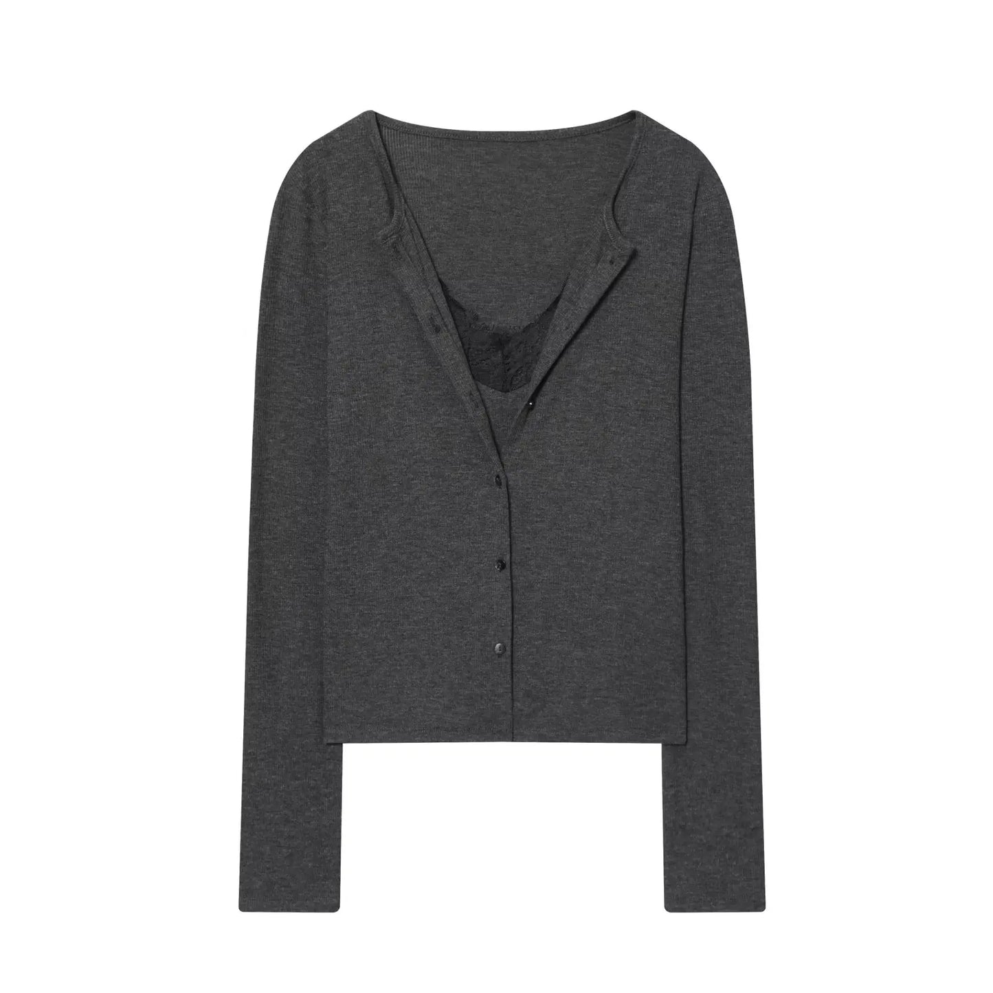 MUJER Lace Cropped Jacket Women Tops Vintage Knit Demi-season Jackets for Women Button up Women's Coats Office Knitted Cardigan