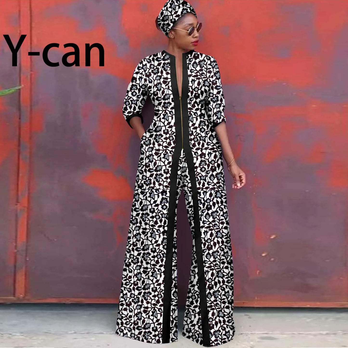 African Clothes for Women New Fashion Women Jacket Long Coat and Pants with Headscarf Ankara Print Elegant Party Dress 2426005